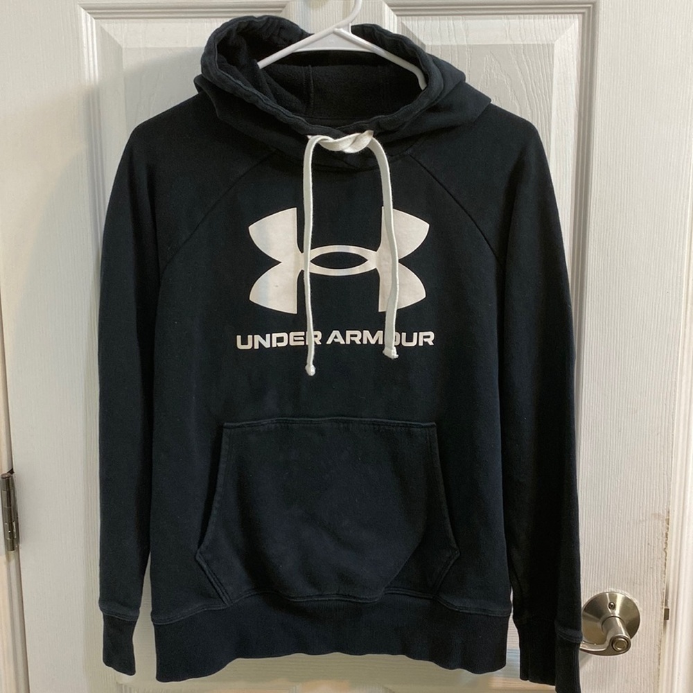 Under Armour Men’s Size Small Black White Hoodie Boys Junior School Casual